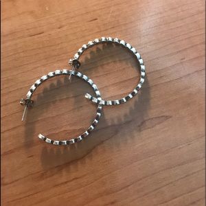 Silver color hoop earrings